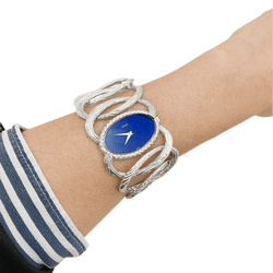 Montre PIAGET, "Limelight Magic Hour", or blanc, diamants, lapis lazuli. - Castafiore