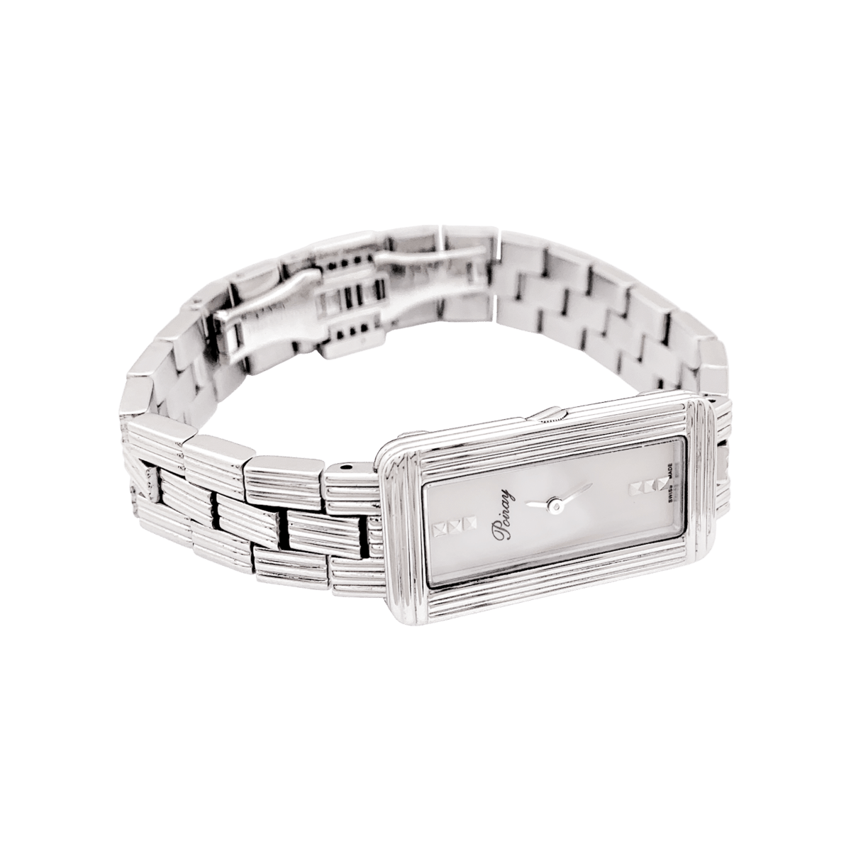 Montre POIRAY "Ma baguette" en acier et nacre - Castafiore
