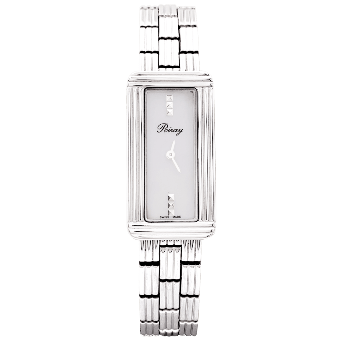 Montre POIRAY "Ma baguette" en acier et nacre - Castafiore