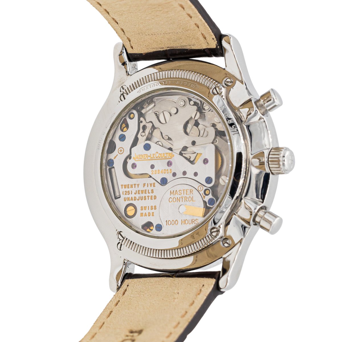 Montre Quartz JAEGER LECOULTRE "Master Control" en acier et cuir - Castafiore