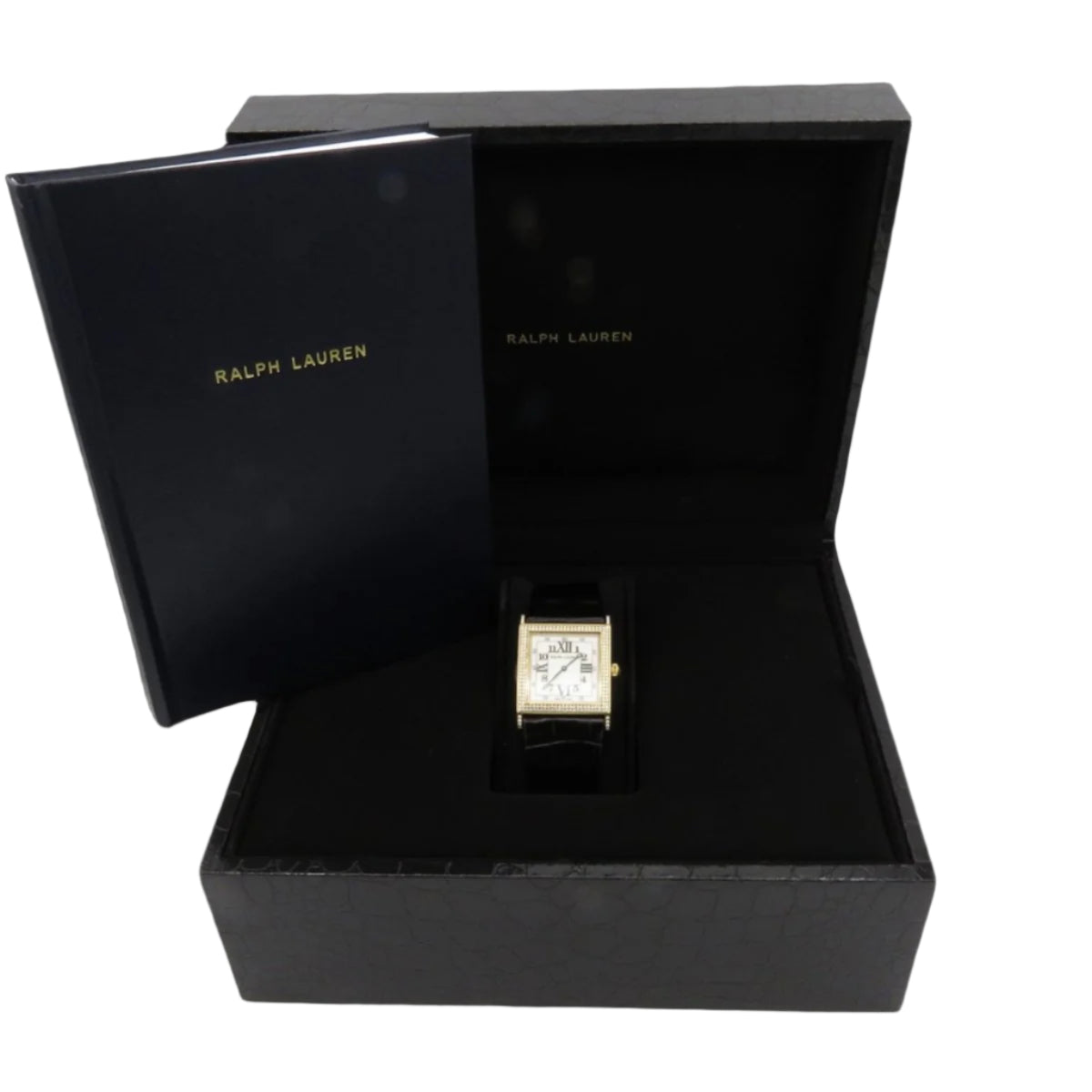 Montre RALPH LAUREN "Collection 867" en or rose, cuir et diamants - Castafiore