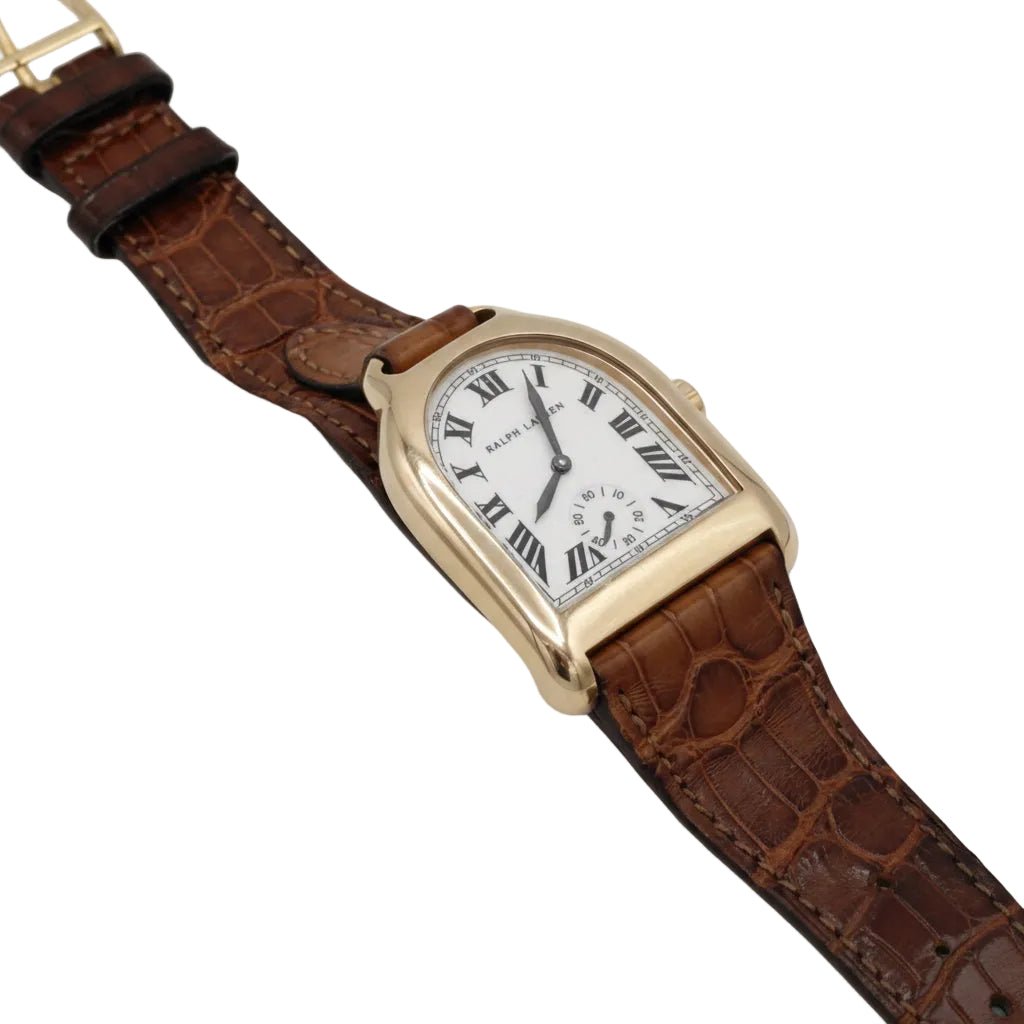Montre RALPH LAUREN "Stirrup" MM en or rose et cuir - Castafiore
