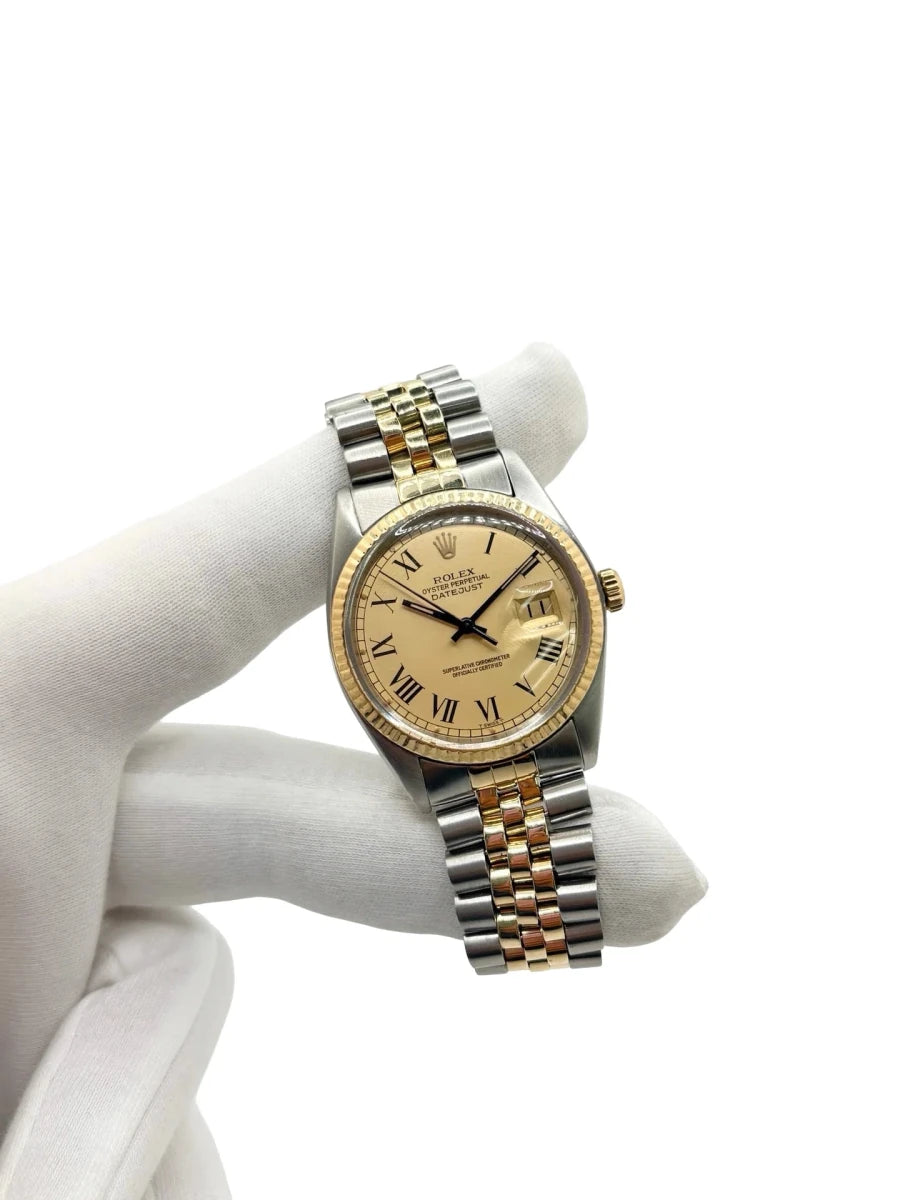 Montre ROLEX "DateJust" en or jaune et acier inoxydable - Castafiore