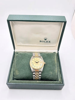 Montre ROLEX "DateJust" en or jaune et acier inoxydable - Castafiore