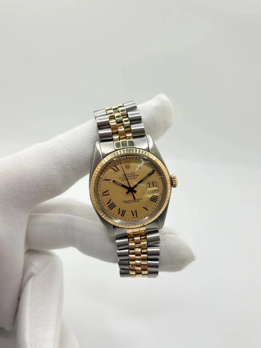Montre ROLEX "DateJust" en or jaune et acier inoxydable - Castafiore