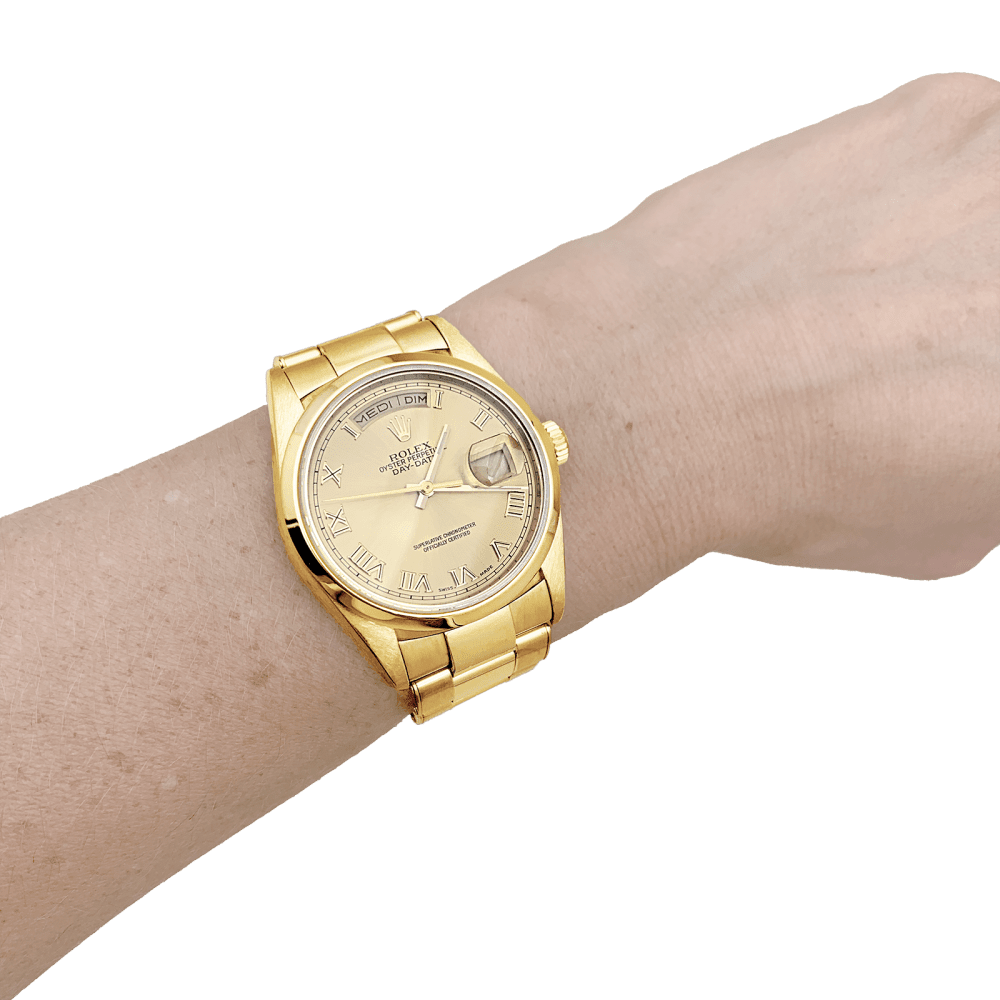 Montre ROLEX "Oyster Perpetual Date-Date" en or jaune - Castafiore