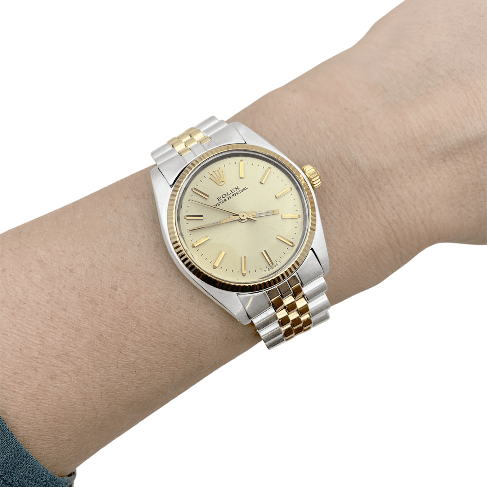 Montre ROLEX "Oyster Perpetual" en or jaune et acier - Castafiore