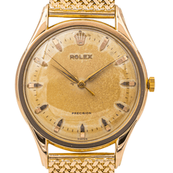 Montre ROLEX "Oyster Precision" en or jaune et saphir - Castafiore