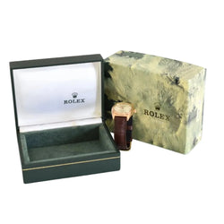 Montre ROLEX "Perpetual Ovetto Bubbleback" en or rose et cuir - Castafiore
