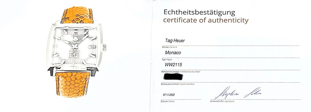 Montre TAG HEUER "Monaco Calibre 6" en acier inoxydable et cuir - Castafiore