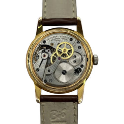 Montre UNIVERSAL GENÈVE plaqué or, acier et cuir - Castafiore