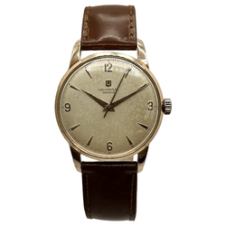 Montre UNIVERSAL GENÈVE plaqué or, acier et cuir - Castafiore