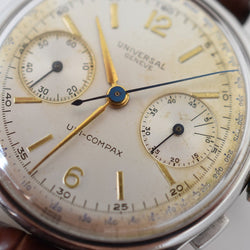 Montre UNIVERSAL GENEVE "Uni-Compax" en acier - Castafiore