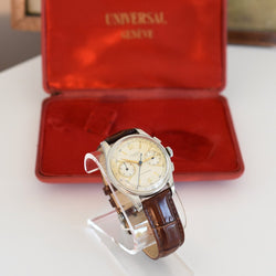 Montre UNIVERSAL GENEVE "Uni-Compax" en acier - Castafiore