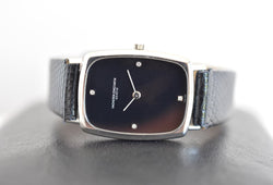 Montre VACHERON CONSTANTIN en or blanc, acier, cuir, onyx et diamants - Castafiore