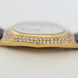 Montre VACHERON CONSTANTIN POUR CHAUMET en or jaune, cuir et diamants - Castafiore