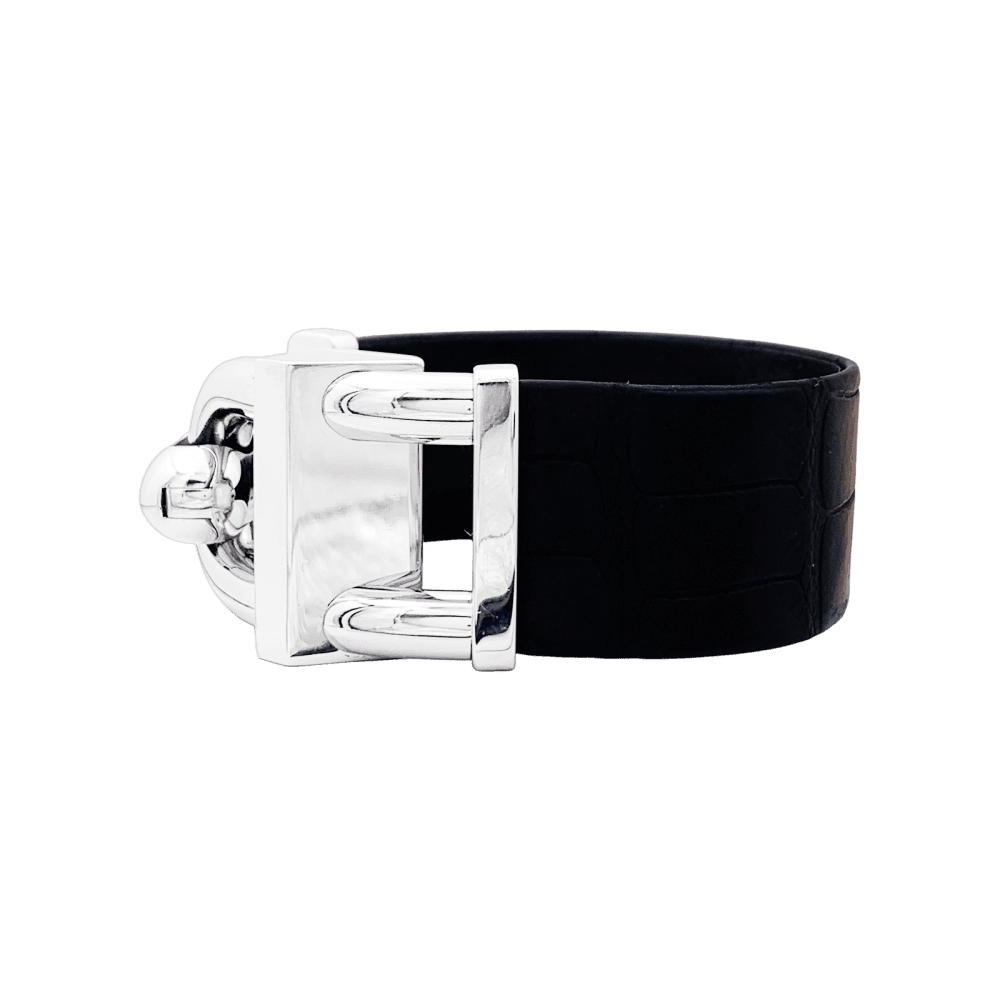 Montre VAN CLEEF & ARPELS "Cadenas" en acier et cuir - Castafiore
