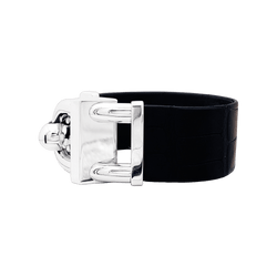 Montre VAN CLEEF & ARPELS "Cadenas" en acier et cuir - Castafiore