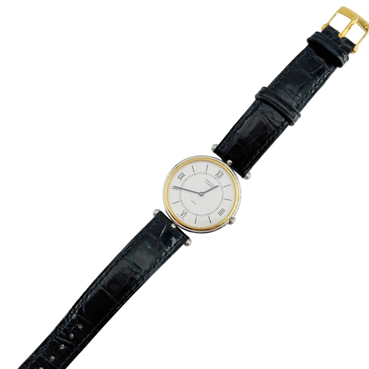 Montre VAN CLEEF & ARPELS "La Collection" en or jaune, acier et cuir - Castafiore