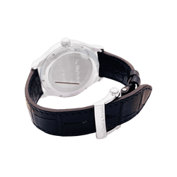 Montre VAN CLEEF & ARPELS "Midnight Palais de la Chance Pies Décor" en or blanc, nacre, émail et cuir - Castafiore