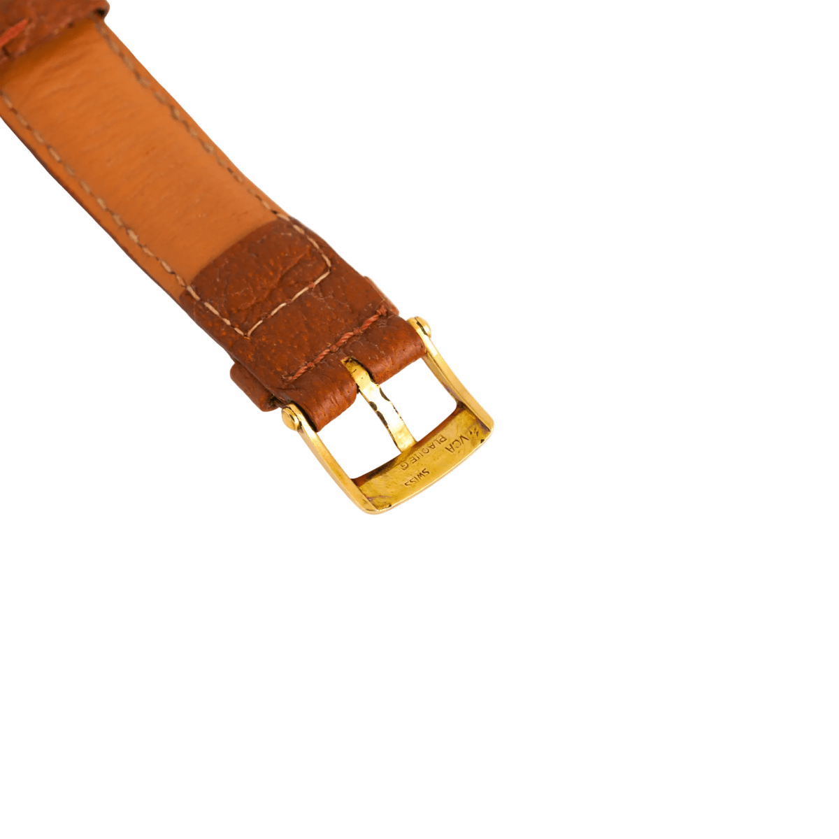 Montre VAN CLEEF & ARPELS "PA 49" GM en or jaune, acier et cuir - Castafiore