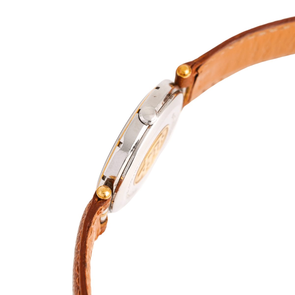 Montre VAN CLEEF & ARPELS "PA 49" GM en or jaune, acier et cuir - Castafiore