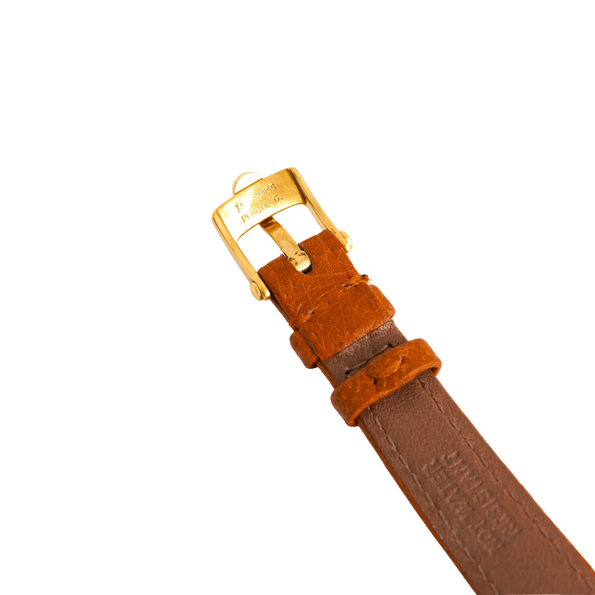 Montre VAN CLEEF & ARPELS. PM "PA 49" en or jaune, acier et cuir - Castafiore