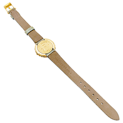 Montre VAN CLEEF & ARPELS "Tess" en or jaune, cuir et diamant - Castafiore