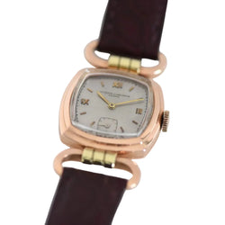Montre VANCHERON & CONSTANTIN "Étrier" en or rose et cuir - Castafiore