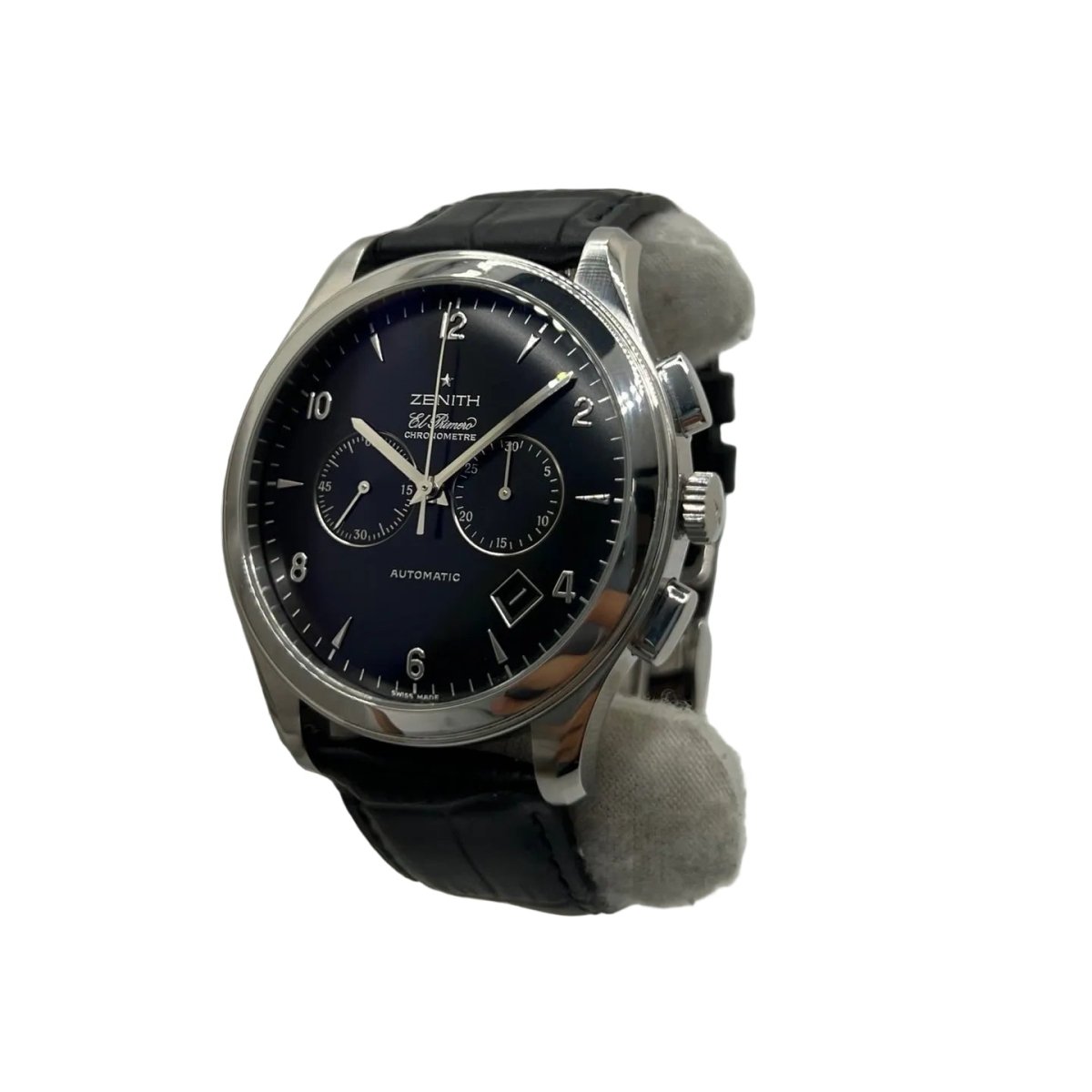 Montre ZENITH "El Primero" en acier et cuir - Castafiore