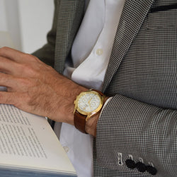 Montre ZENITH "El Primero" en or jaune et cuir - Castafiore
