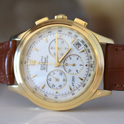 Montre ZENITH "El Primero" en or jaune et cuir - Castafiore