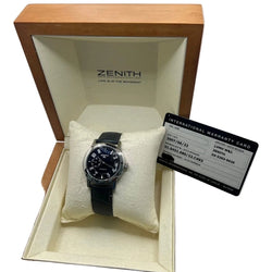 Montre ZENITH "Port Royal" en acier et cuir - Castafiore