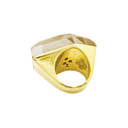 Bague H.STERN "Temptation Rock" en or jaune et quartz rutile.