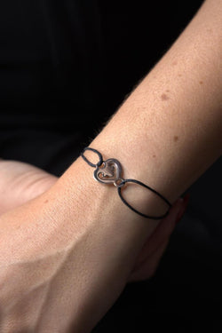 O.J. Perrin Bracelet Coeur légendes Or blanc - Castafiore