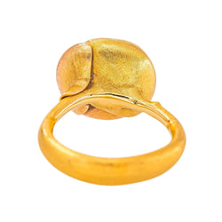 Ole Lynggaard Bague Lotus Or jaune Quartz rose - Castafiore