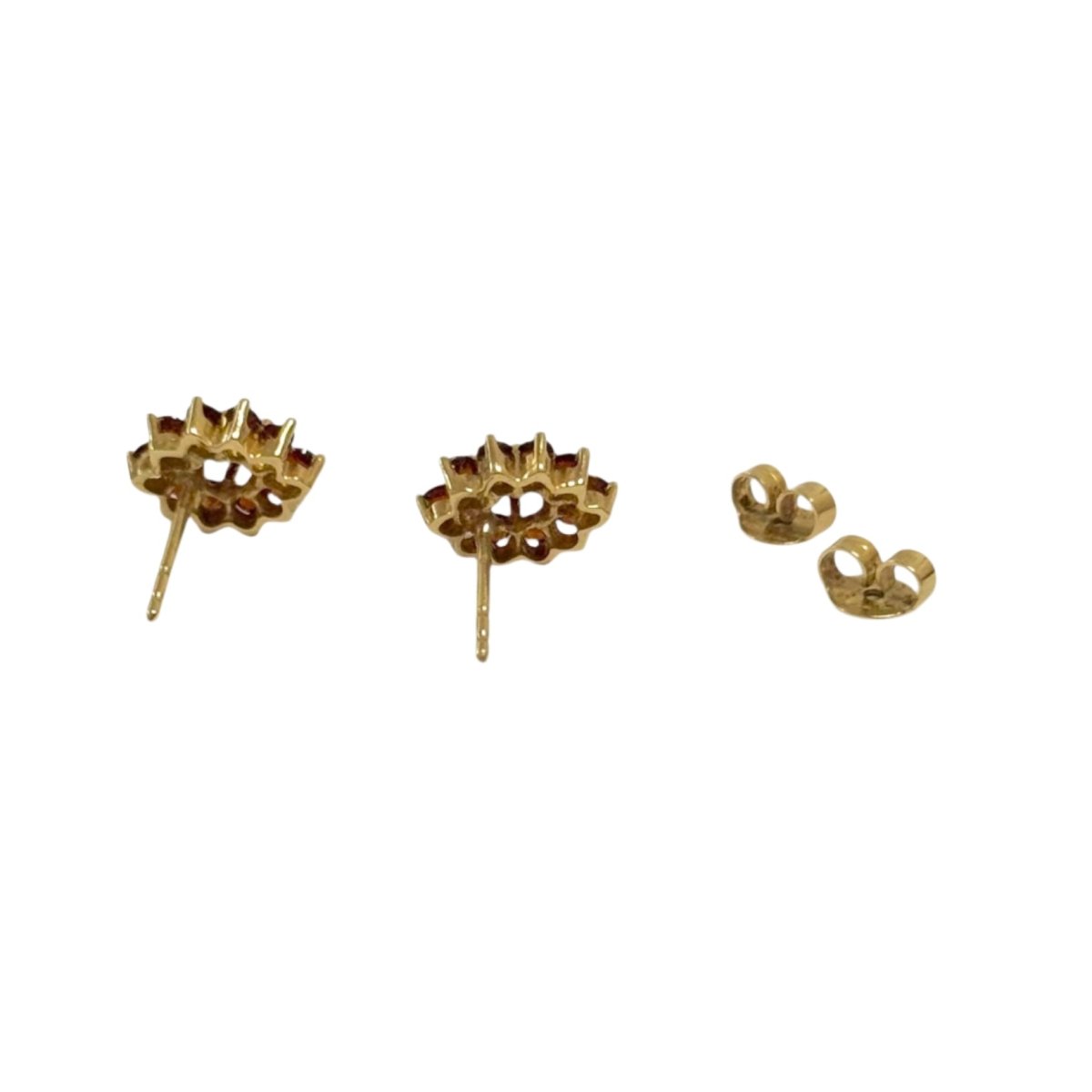 Paire de boucles d'oreilles en or jaune et grenats - Castafiore