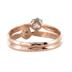 Parure Bague et Boucles d'oreilles en or rose, perles et diamants - Castafiore