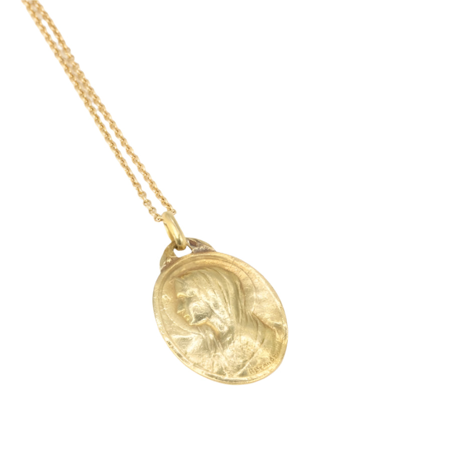 PAUL BRANDT Médaille ancienne en or figurant la vierge - Castafiore