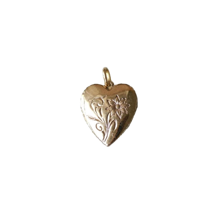 Pendentif ANCIEN Cœur en or rose et diamants - Castafiore