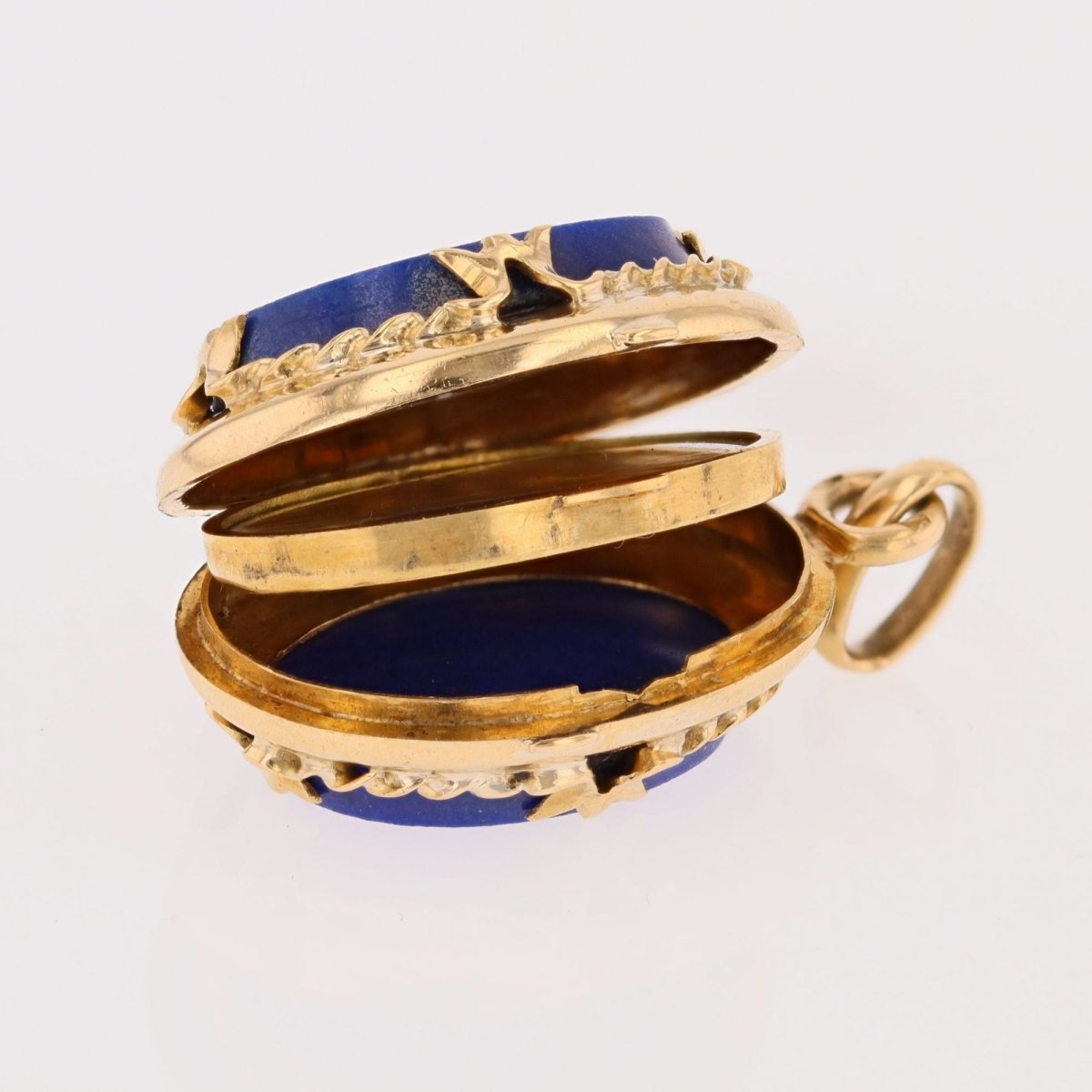Pendentif ancien en or jaune et lapis lazuli - Castafiore