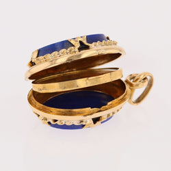 Pendentif ancien en or jaune et lapis lazuli - Castafiore