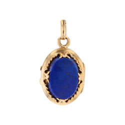 Pendentif ancien en or jaune et lapis lazuli - Castafiore
