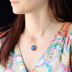 Pendentif ancien en or jaune et lapis lazuli - Castafiore