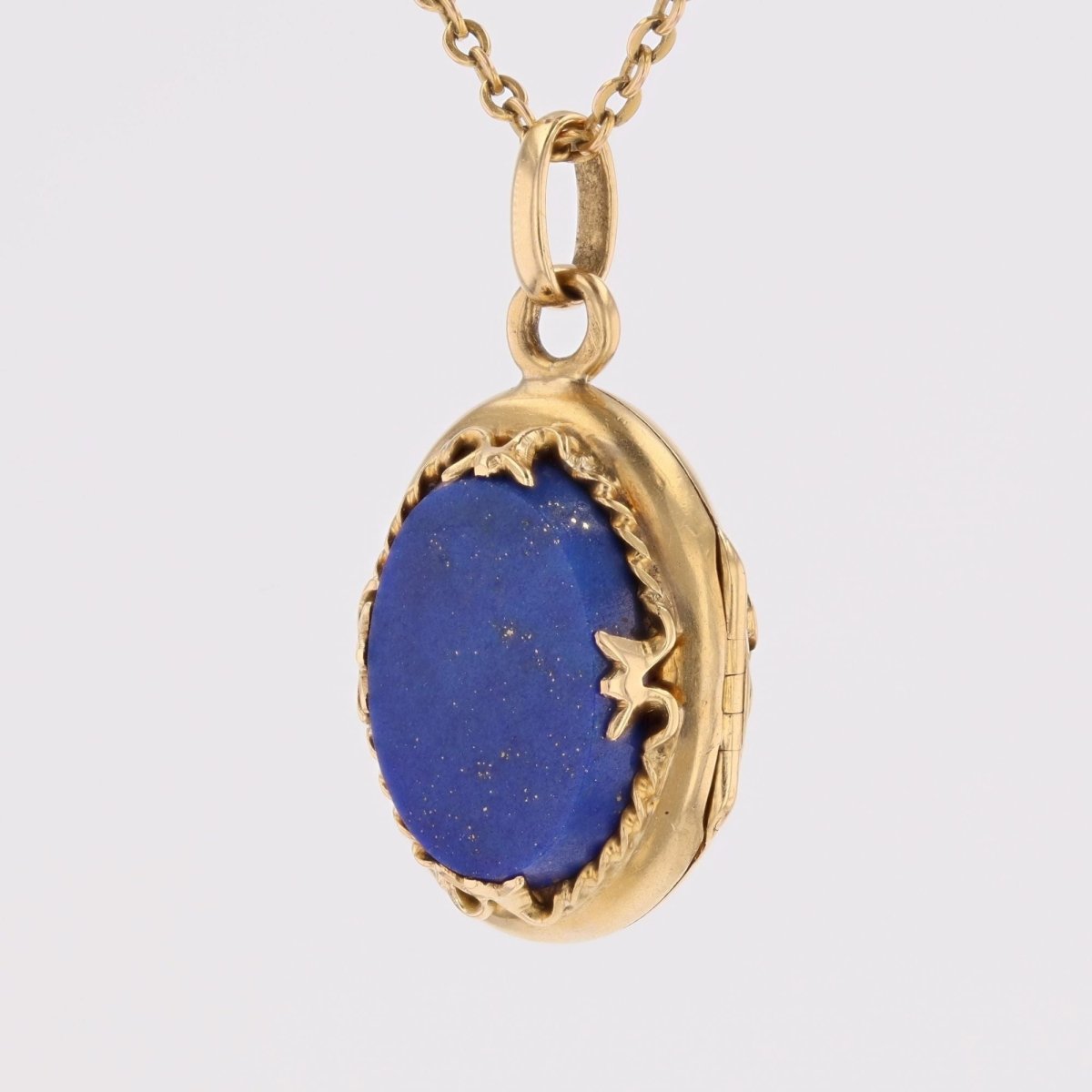 Pendentif ancien en or jaune et lapis lazuli - Castafiore