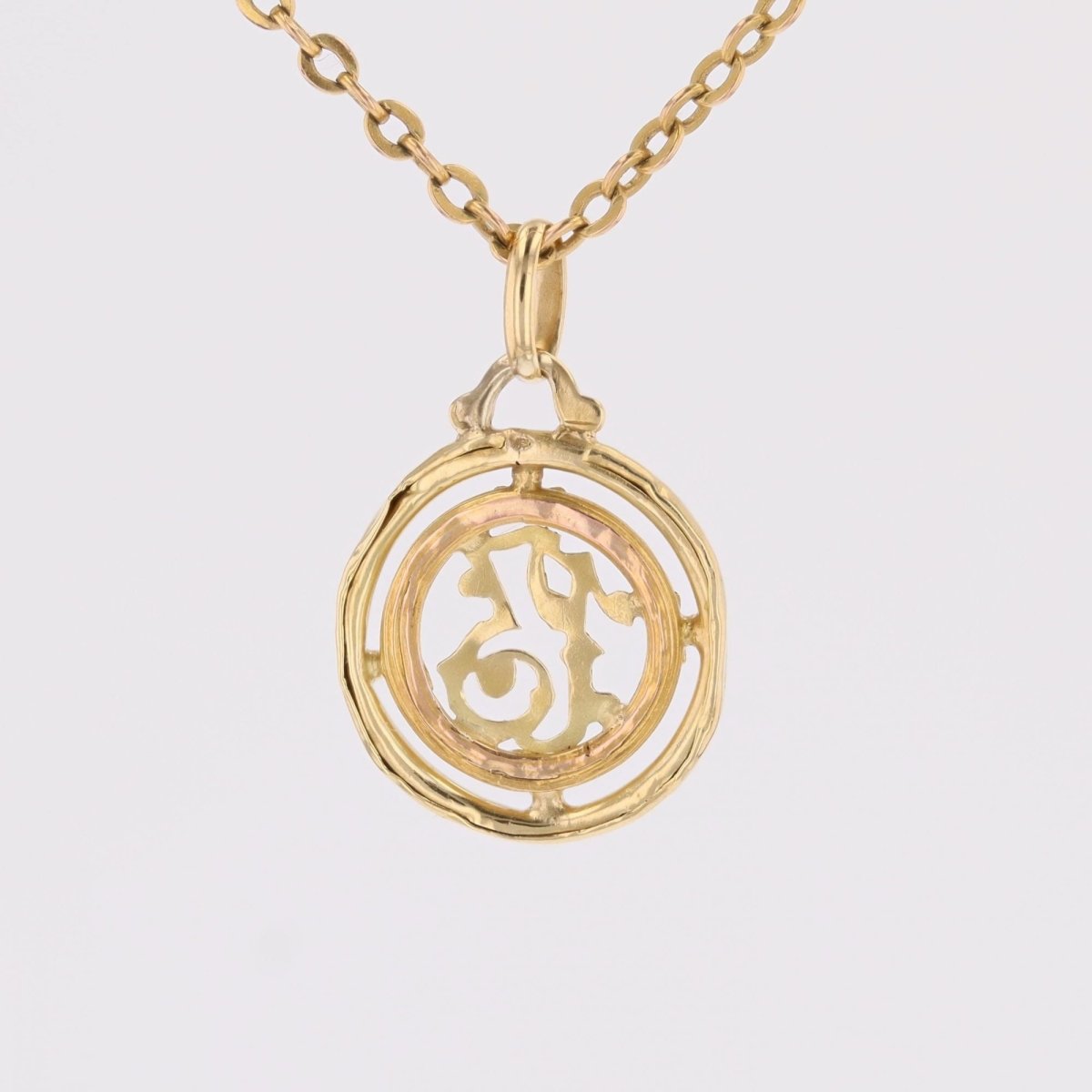 Pendentif ancien en or jaune et or vert - Castafiore