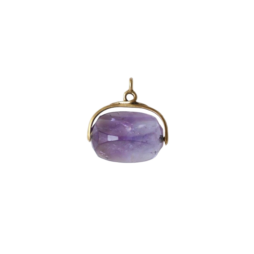 Pendentif ANCIEN Sceau pivotant en or jaune et améthyste - Castafiore