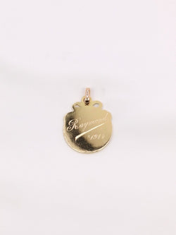 Pendentif Art - Nouveau lettre R or jaune - Castafiore