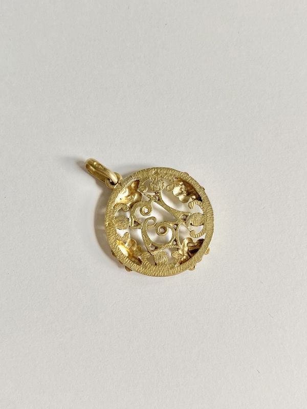 Pendentif Art Nouveau porte bonheur "13" en or 18k - Castafiore