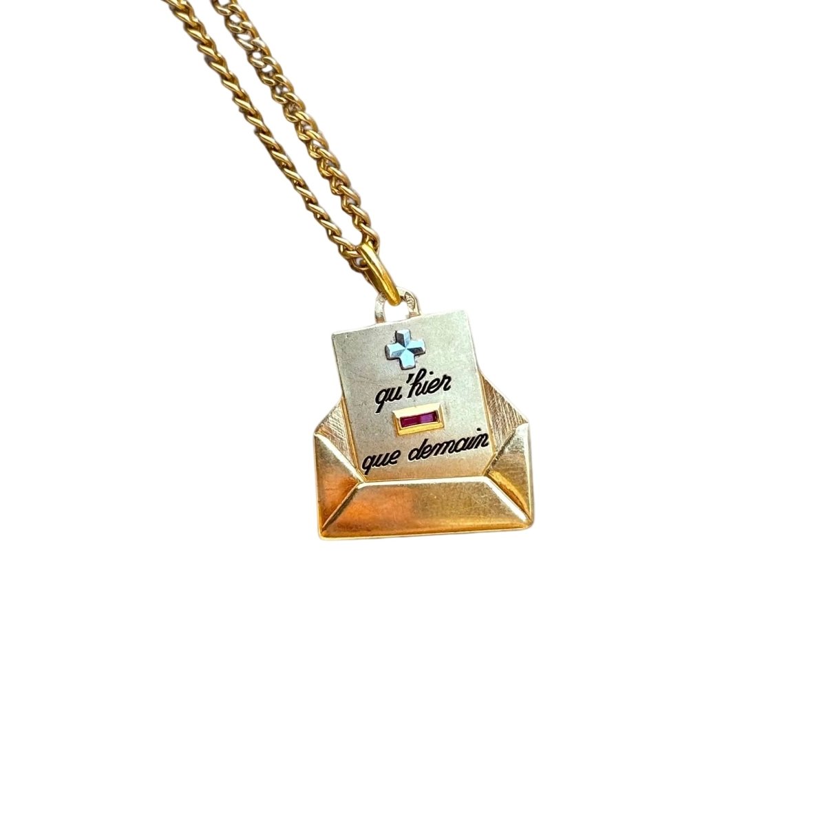 Pendentif AUGIS en or jaune et rubis - Castafiore